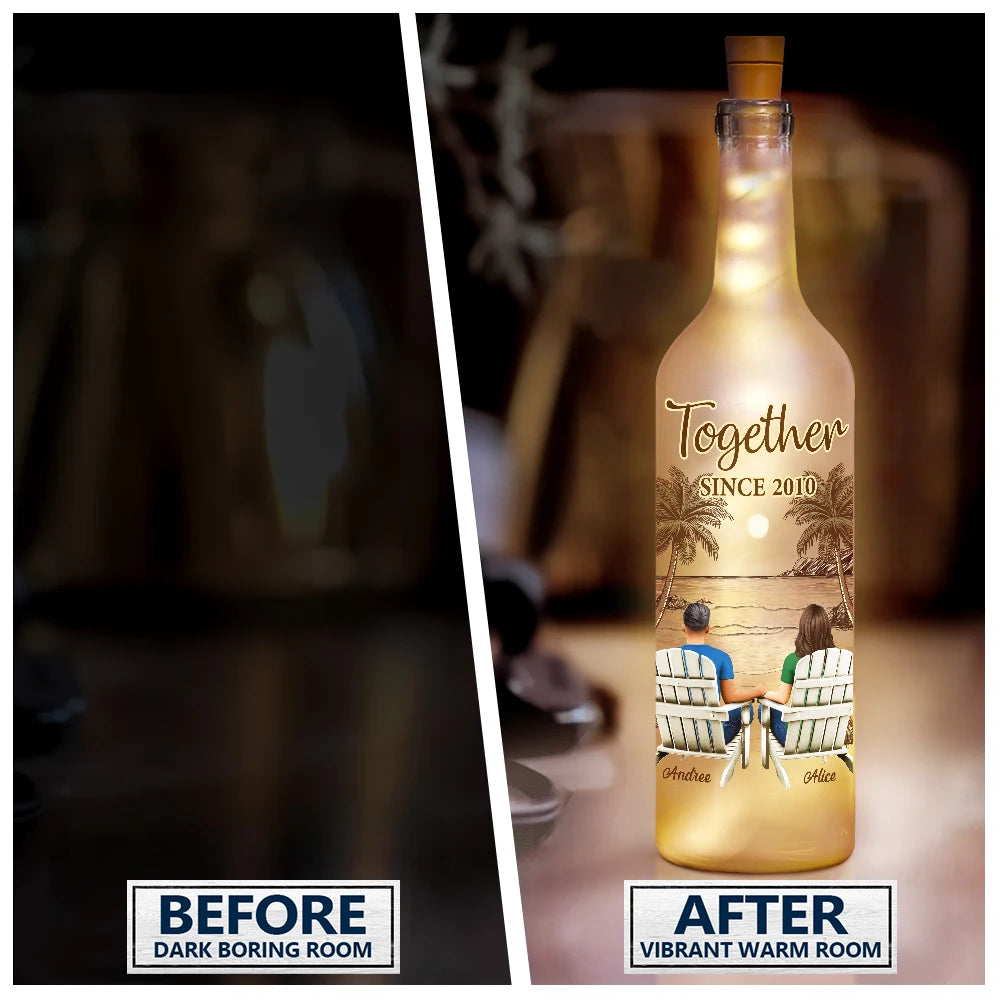 LoveLit Custom Couples Personalized Bottle Light