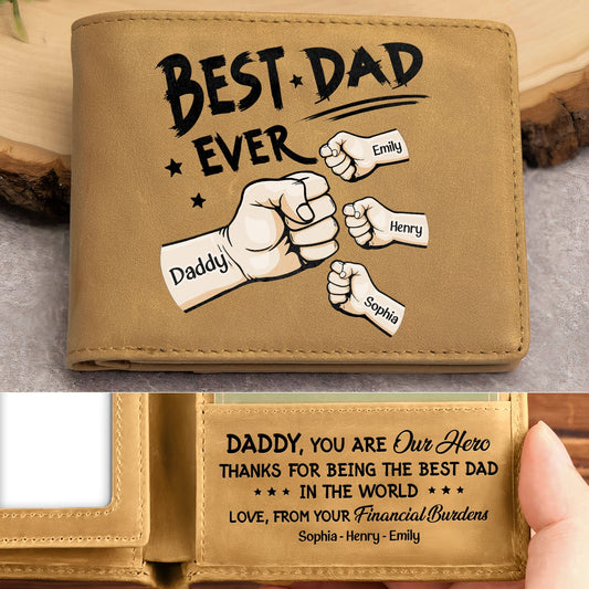 Ultimate Best Dad Ever Personalized Leather Wallet