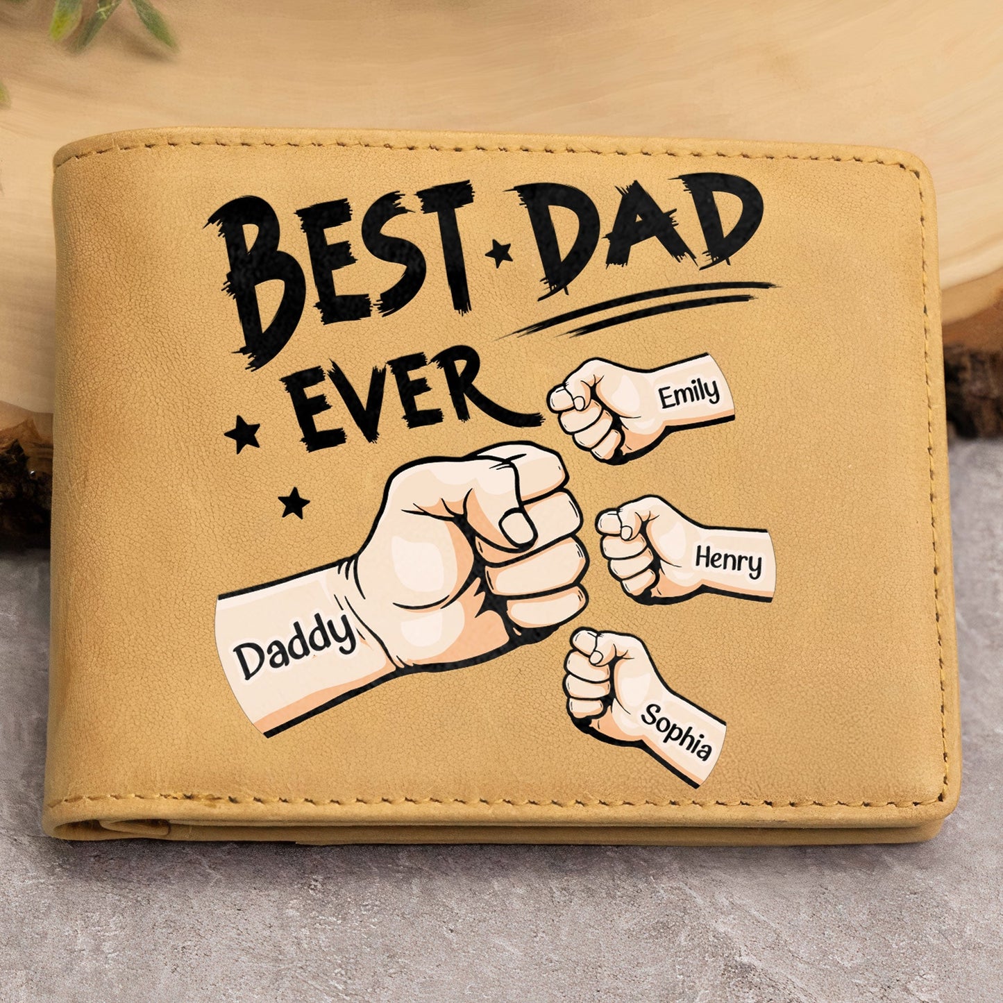 Ultimate Best Dad Ever Personalized Leather Wallet