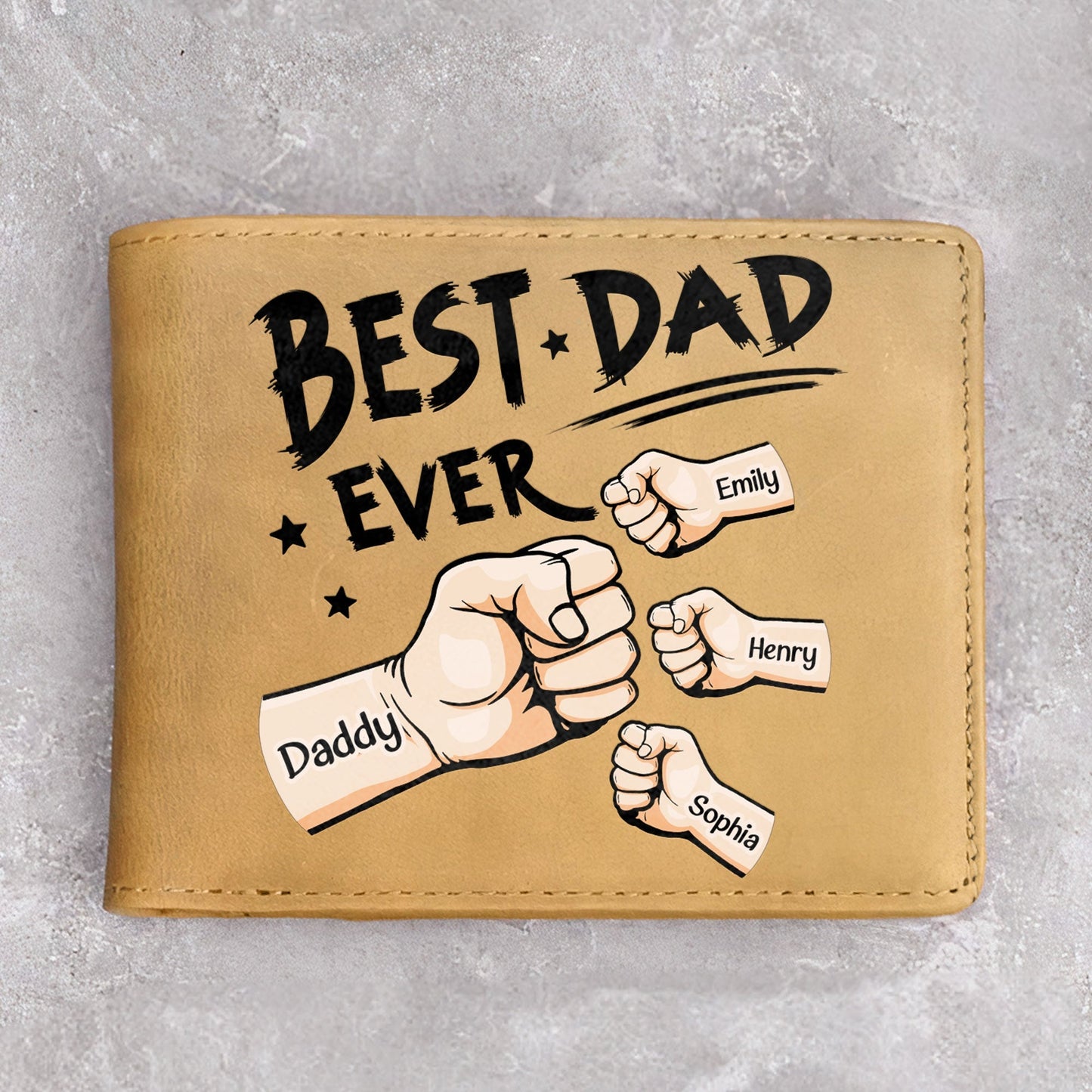 Ultimate Best Dad Ever Personalized Leather Wallet