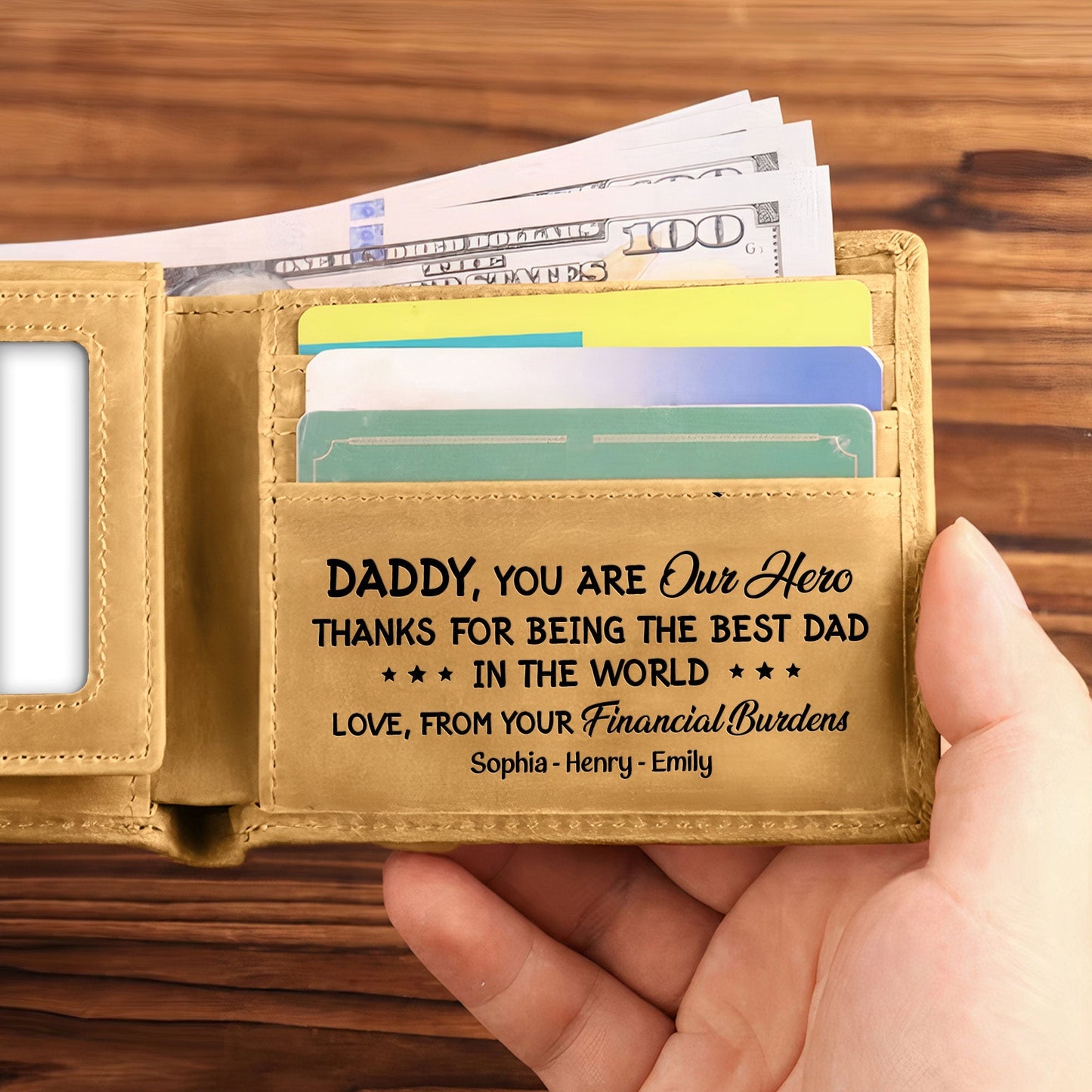 Ultimate Best Dad Ever Personalized Leather Wallet