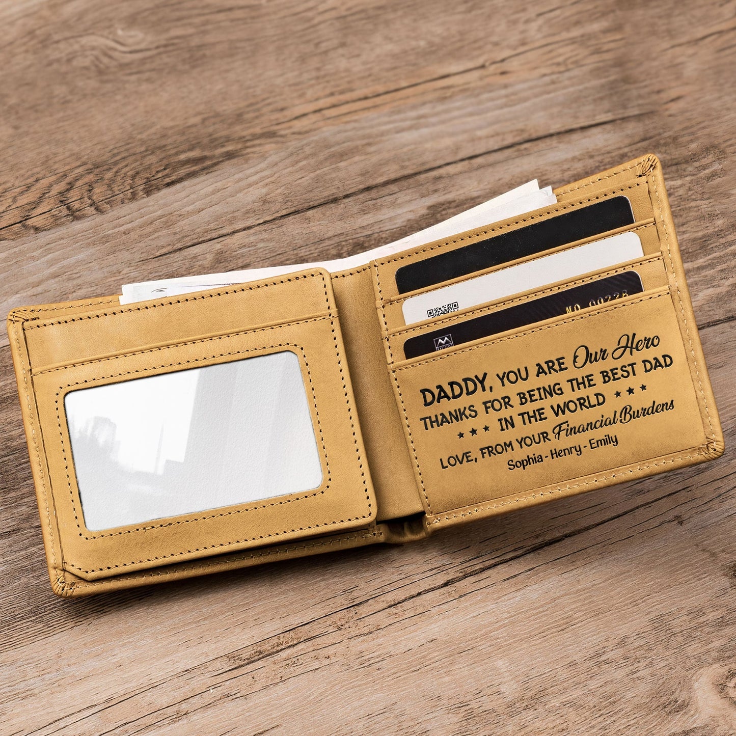 Ultimate Best Dad Ever Personalized Leather Wallet