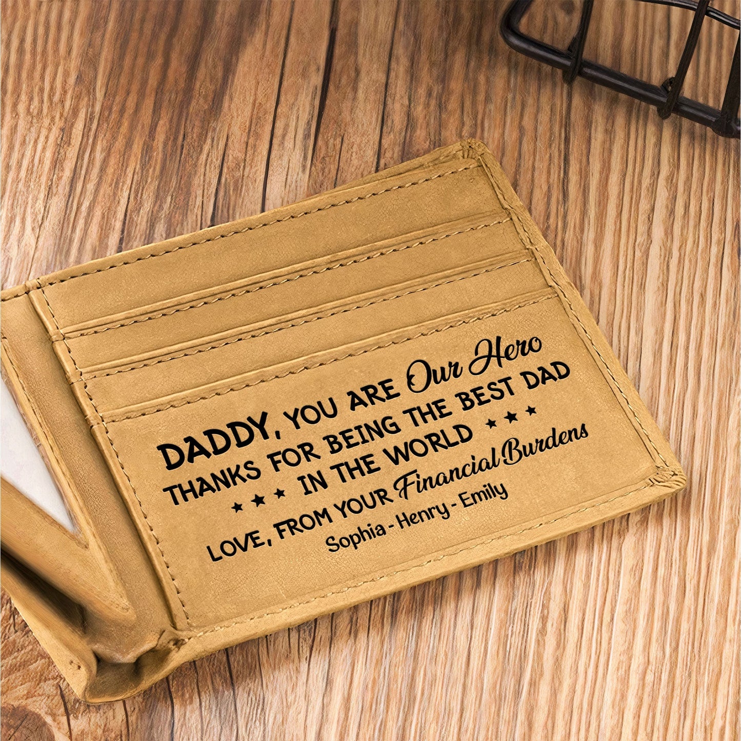 Ultimate Best Dad Ever Personalized Leather Wallet