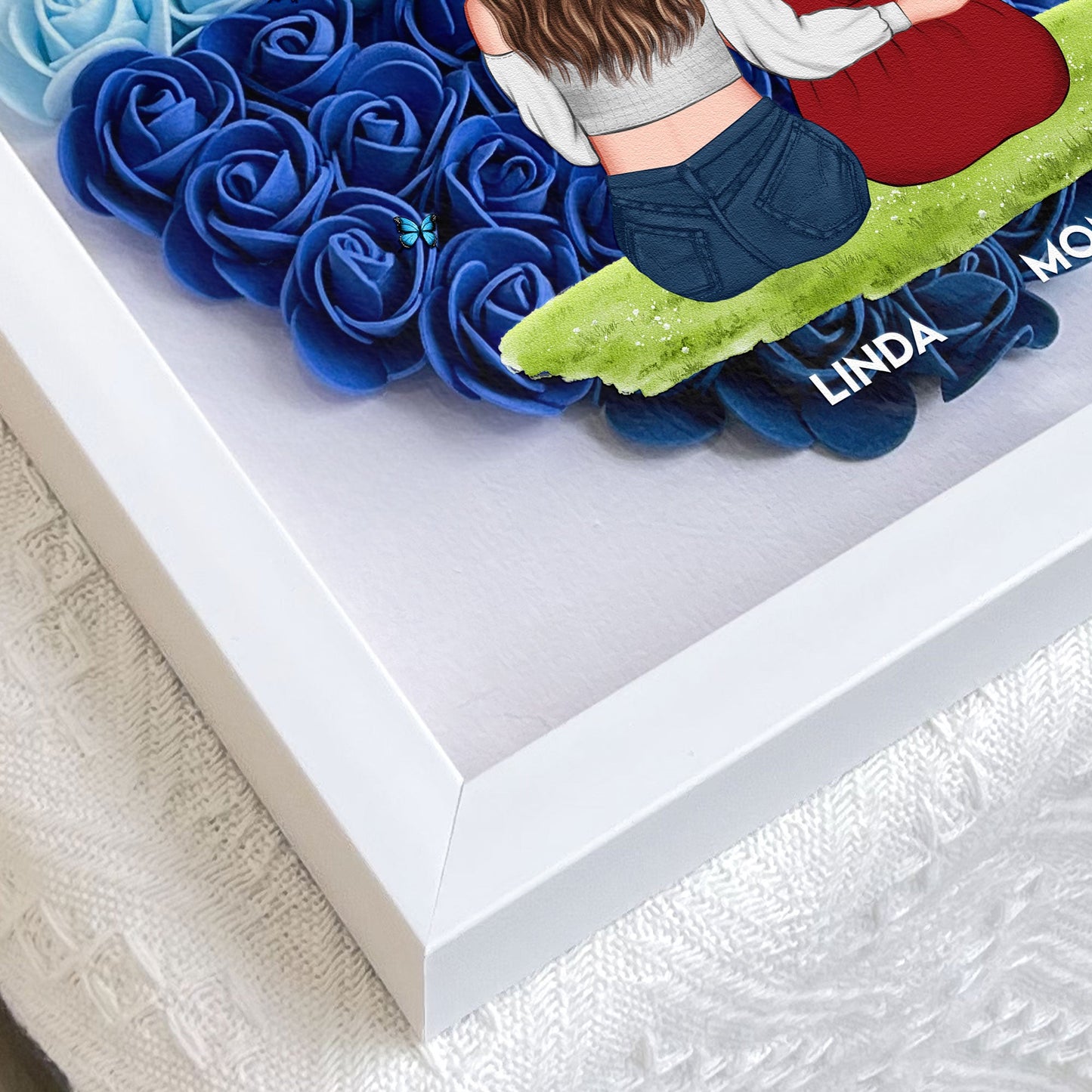 Blossoms of Love - Mother & Child(ren) Personalized Flower Shadow Box