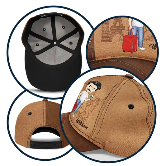 Wanderlust Personalized Classic Cap - Travel Lovers, Travel Therapy