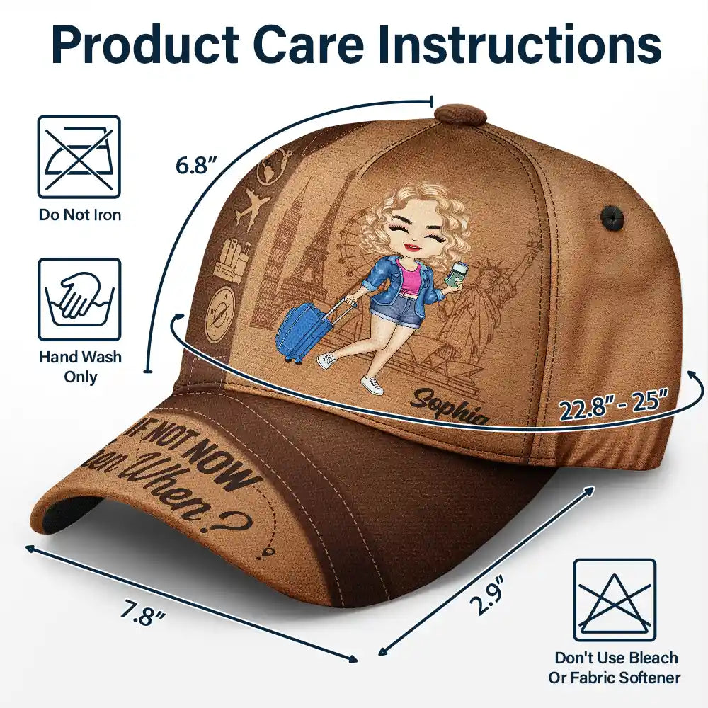Wanderlust Personalized Classic Cap - Travel Lovers, Travel Therapy
