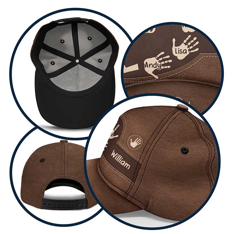 Handprints Across Hearts - Personalized Classic Cap for Grandparents Dads Moms