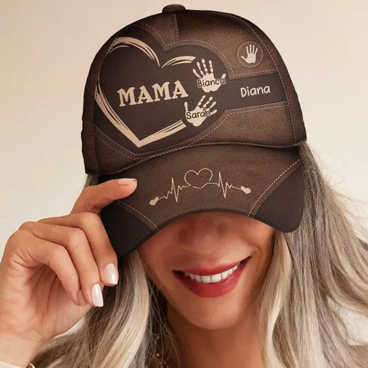 Handprints Across Hearts - Personalized Classic Cap for Grandparents Dads Moms