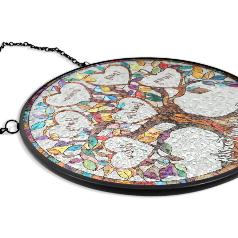 Family Tree of Light Personalized Stained Glass Window Hanging Suncatcher