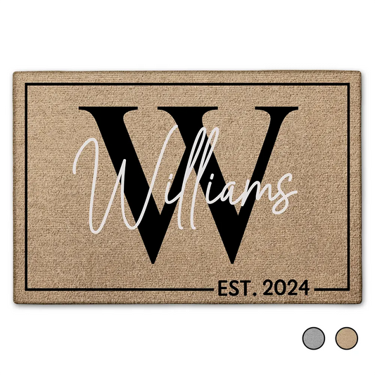 Custom Monogram Family Name - Personalized Doormat