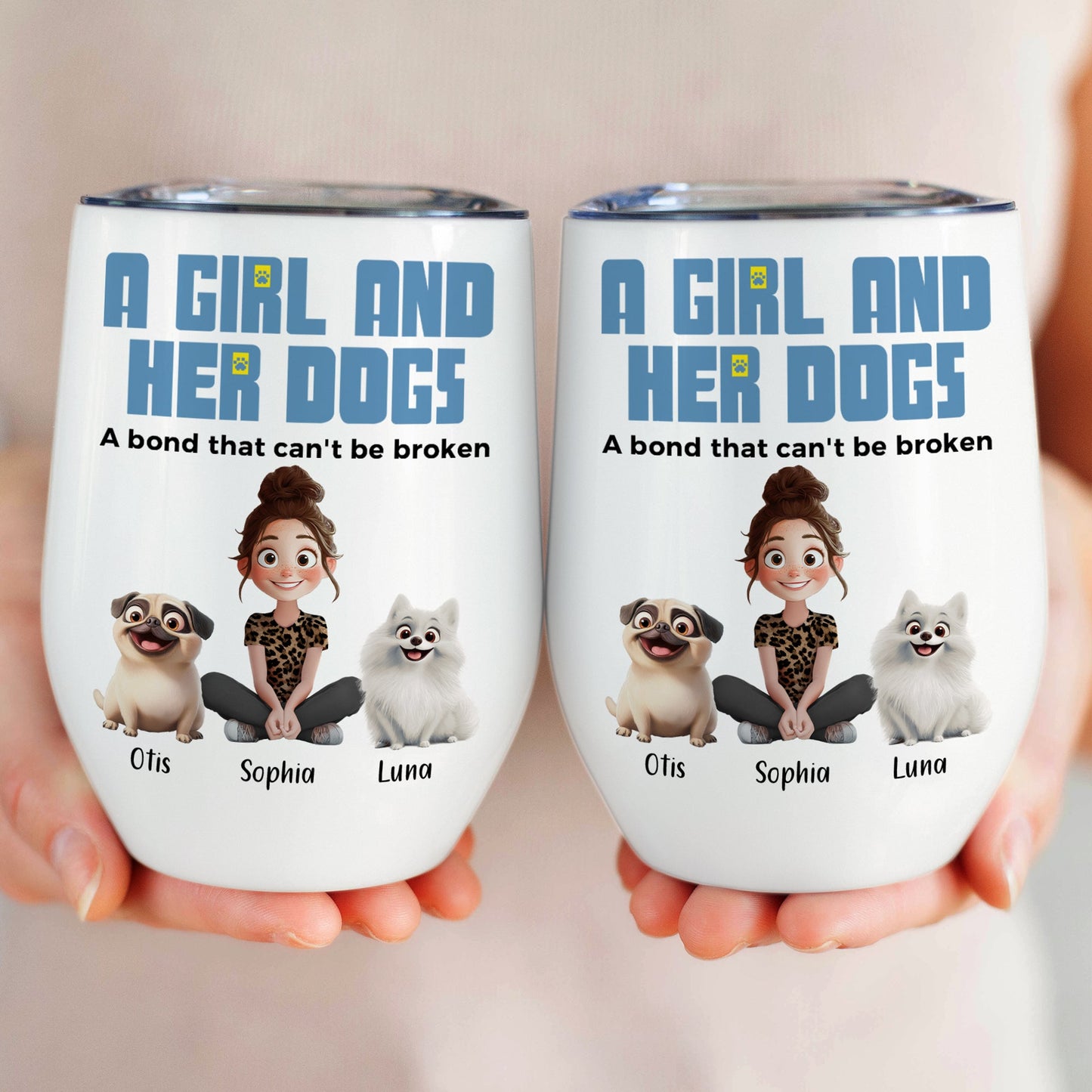Paws & Pour Unbreakable Bond Personalized Wine Tumbler