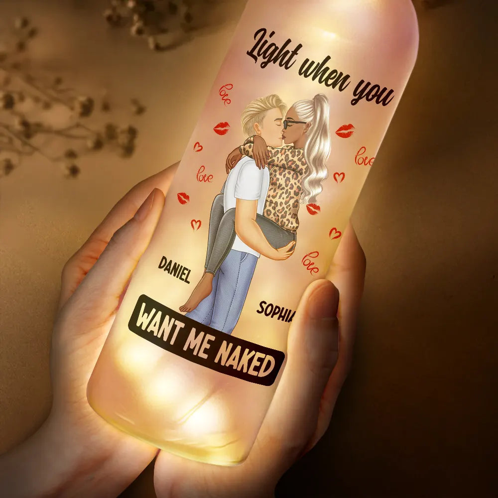 Couples Love Glow Forever Together Personalized Bottle Light