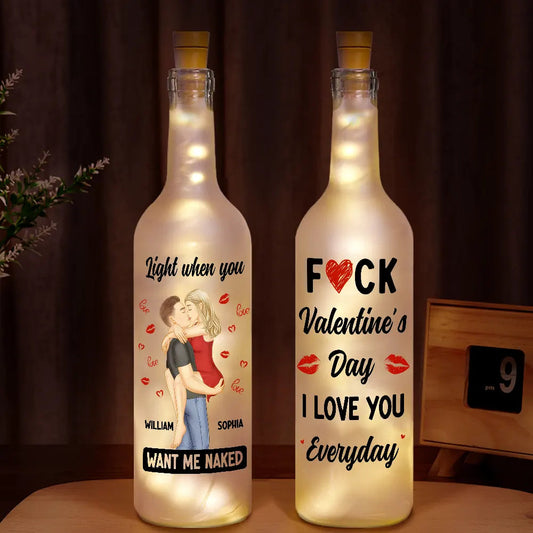 Couples Love Glow Forever Together Personalized Bottle Light
