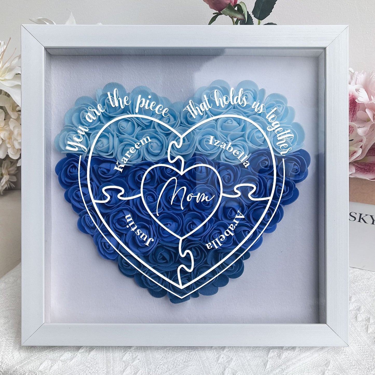 Heartfelt Petals Shadow Frame - You Are The Piece That Hold Us Together