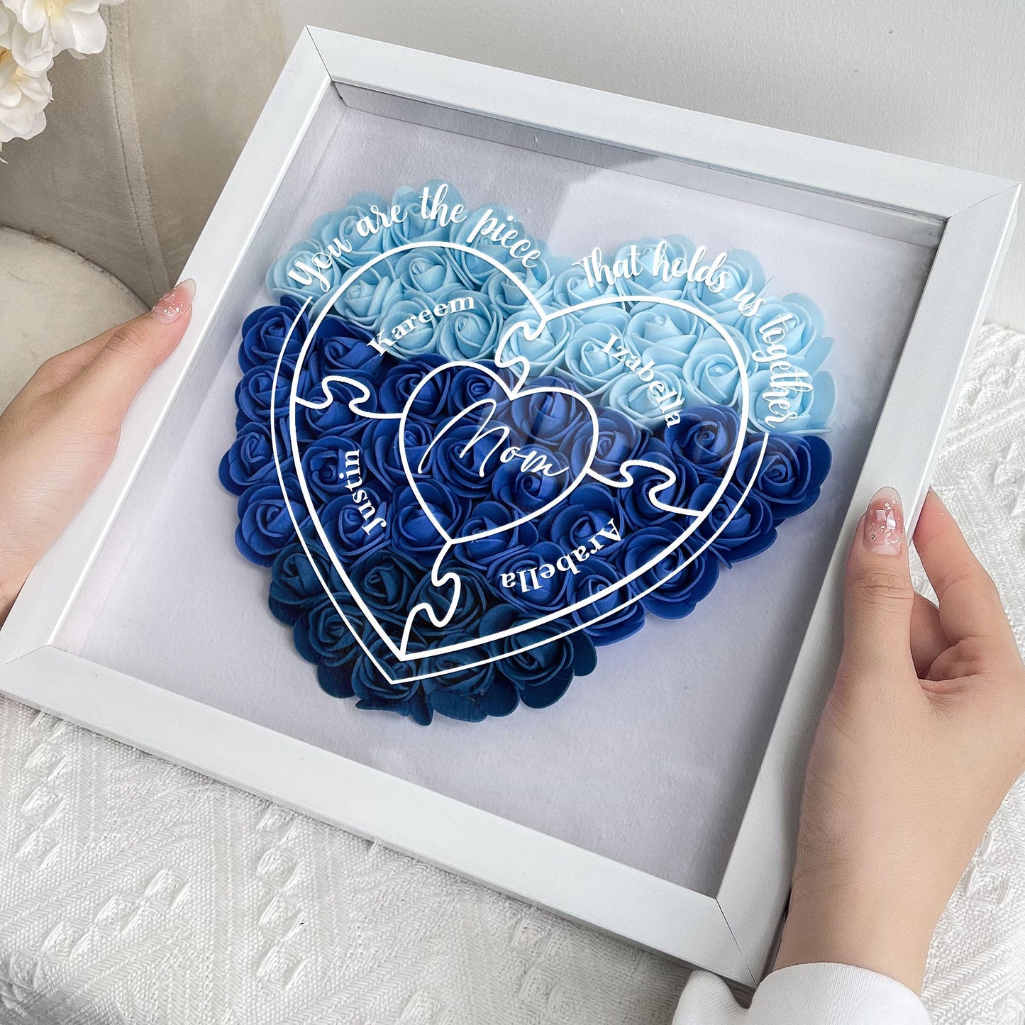 Heartfelt Petals Shadow Frame - You Are The Piece That Hold Us Together