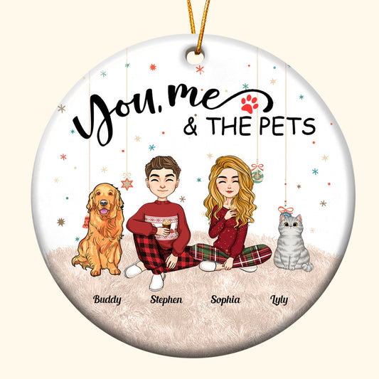 Family Furry Friends Personalized Ceramic Ornament