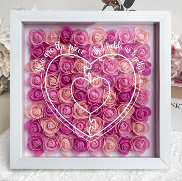 Heartfelt Petals Shadow Frame - You Are The Piece That Hold Us Together