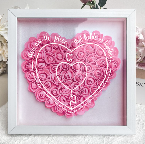 Heartfelt Petals Shadow Frame - You Are The Piece That Hold Us Together