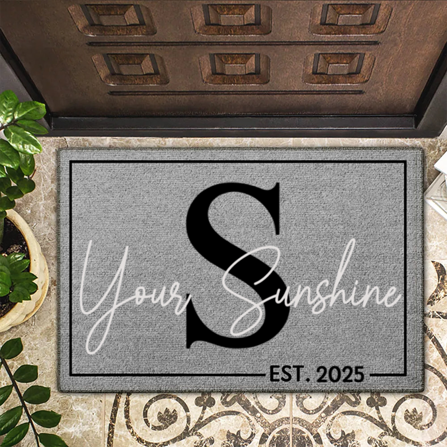 Custom Monogram Family Name - Personalized Doormat