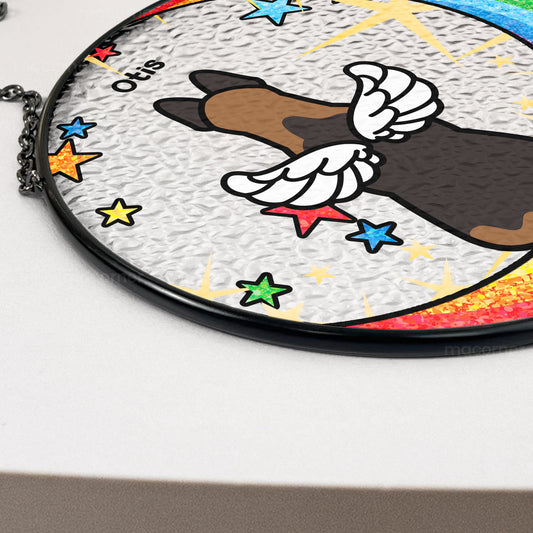 Spectrum of Love Personalized Stained Glass Suncatcher - I Crossed The Rainbow Bridge
