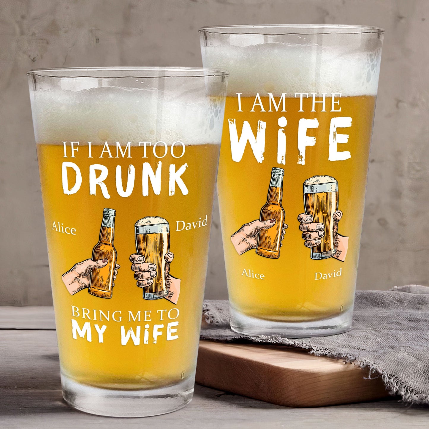 Personalized Tipsy Pint Glass