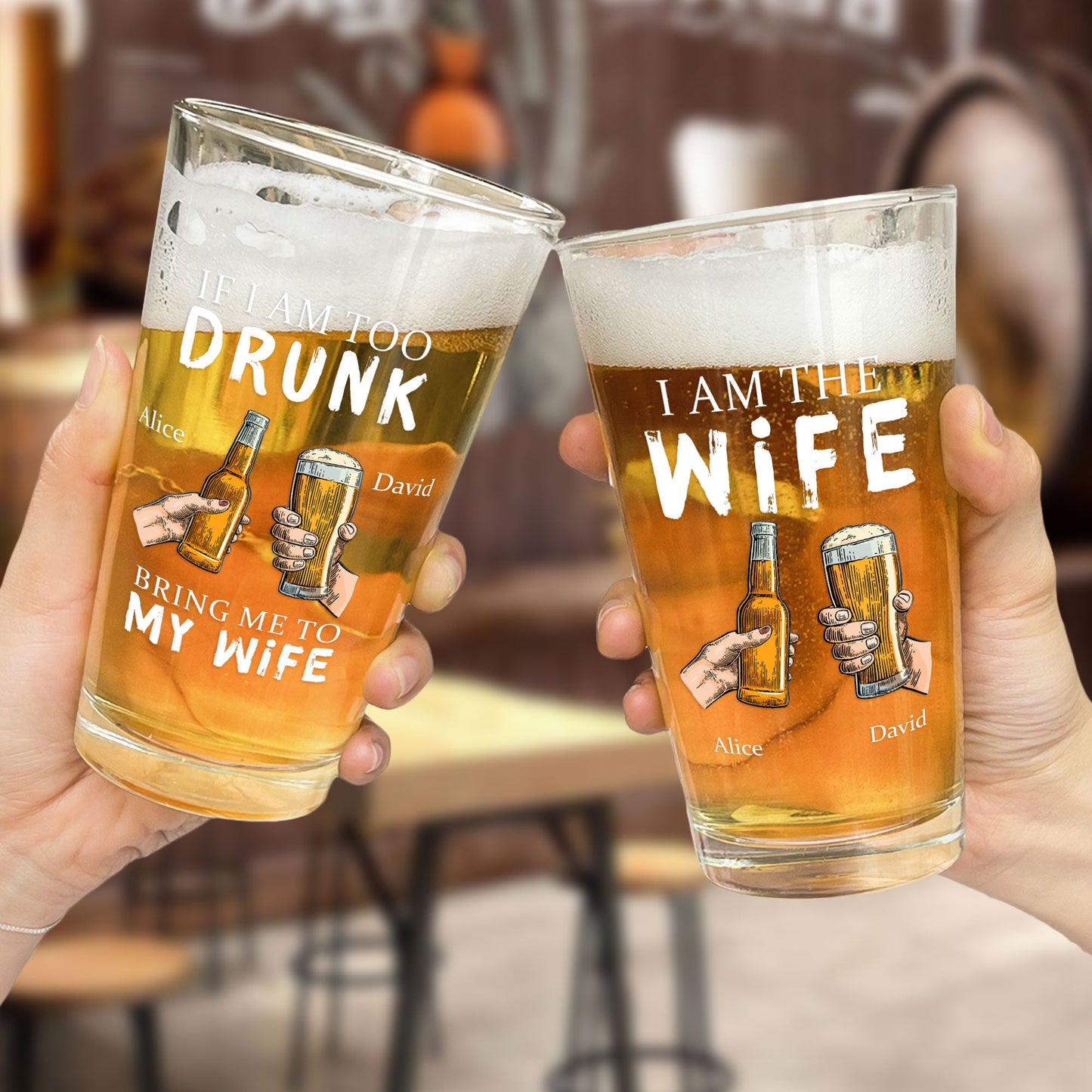 Personalized Tipsy Pint Glass