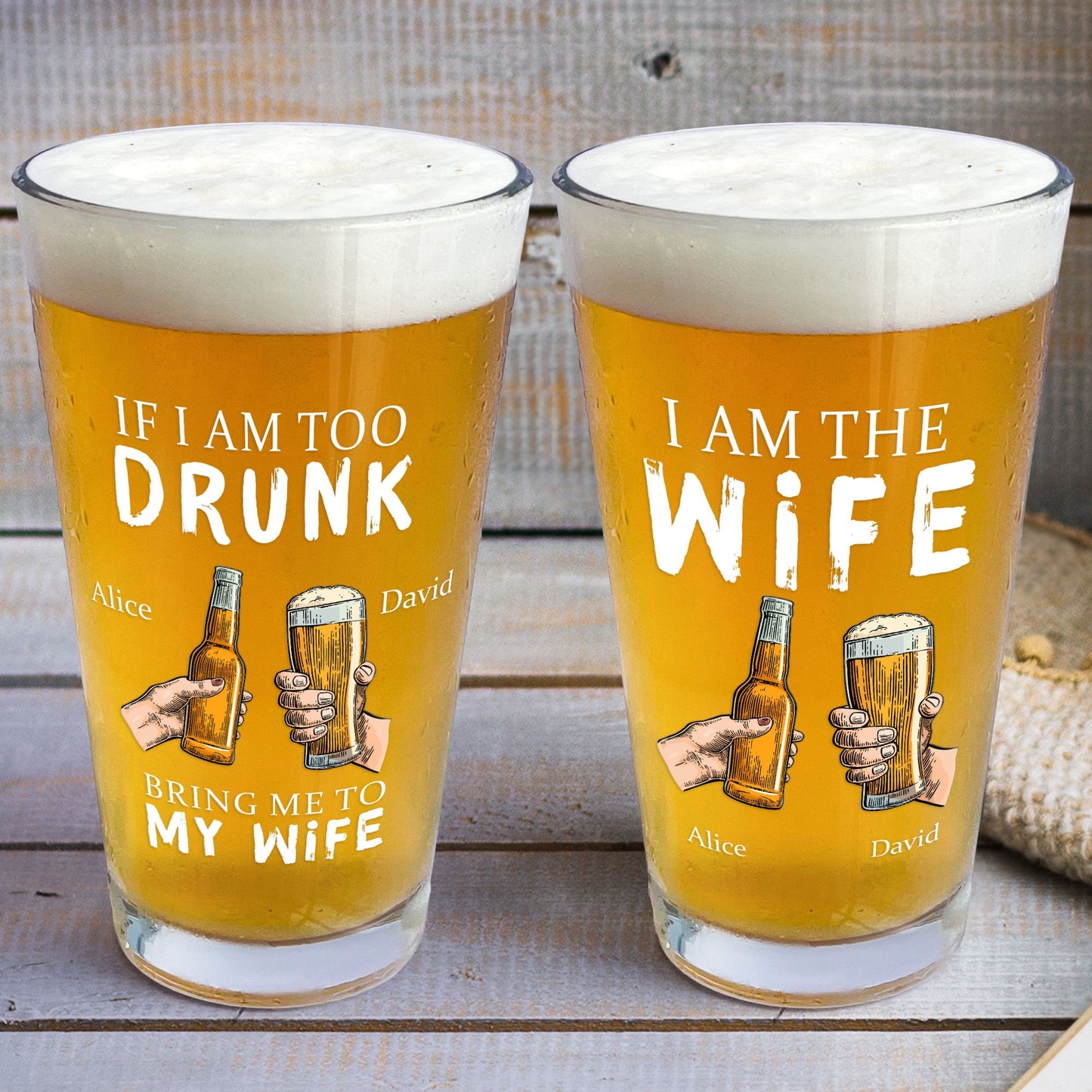 Personalized Tipsy Pint Glass