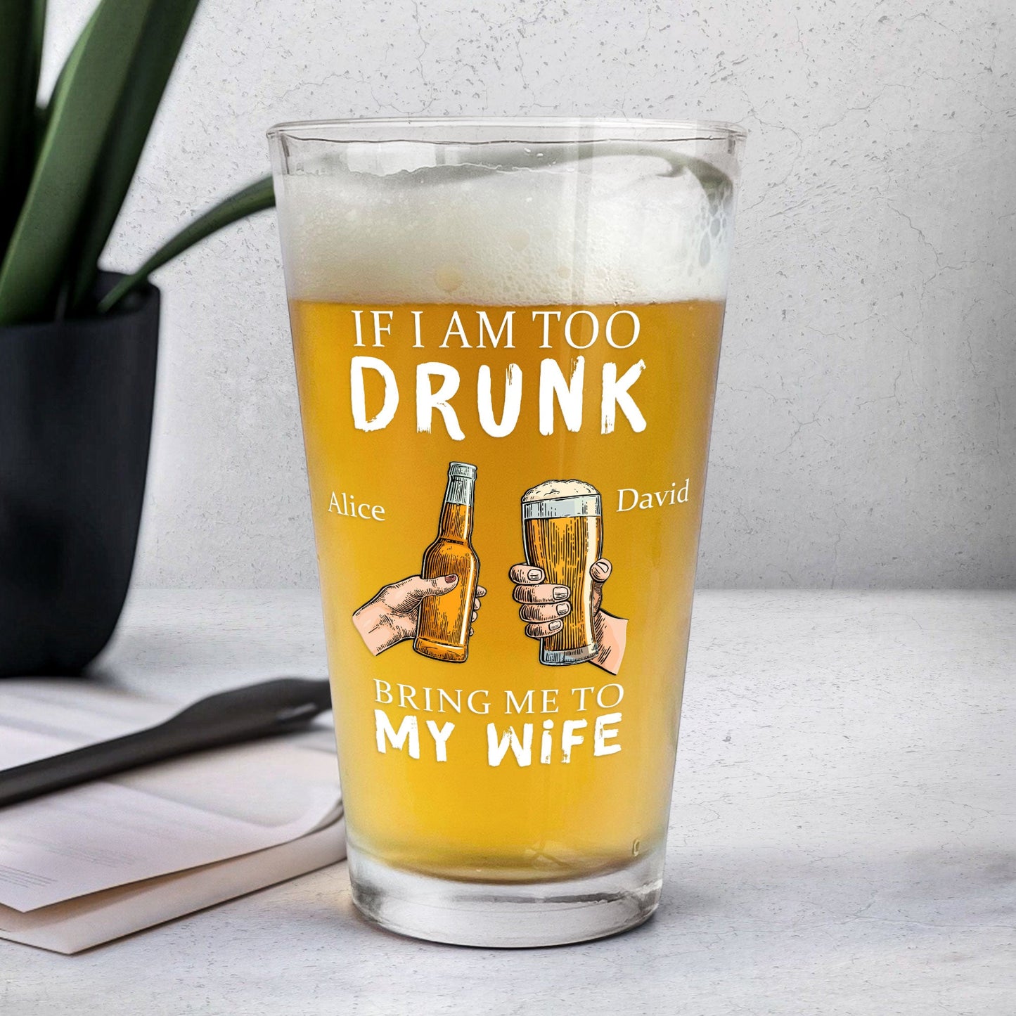 Personalized Tipsy Pint Glass