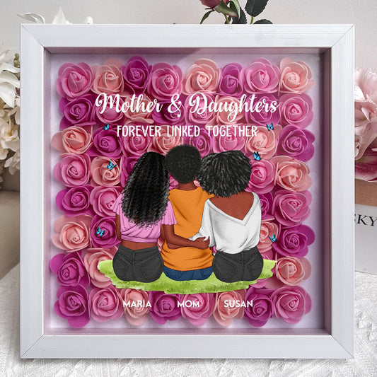 Blossoms of Love - Mother & Child(ren) Personalized Flower Shadow Box