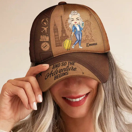 Wanderlust Personalized Classic Cap - Travel Lovers, Travel Therapy