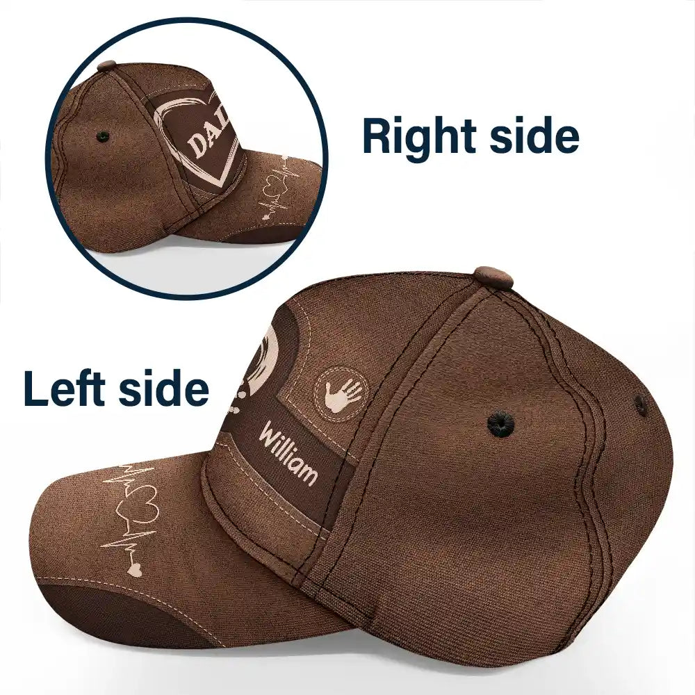 Handprints Across Hearts - Personalized Classic Cap for Grandparents Dads Moms